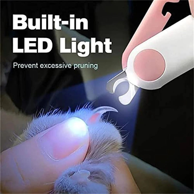 Cat Dogs Nail Clipper Cutter With Led Light Scissors