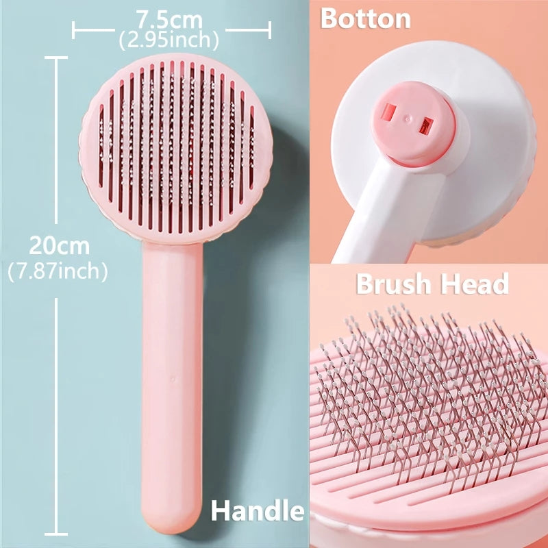 Pet Cat Brush Self Cleaning Slicker Brush for Cats Dogs - main Image 5