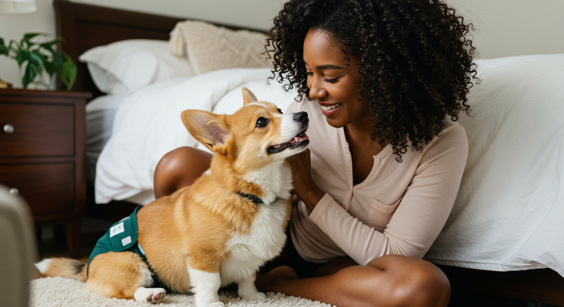 dog-in-diaper-with-a-woman