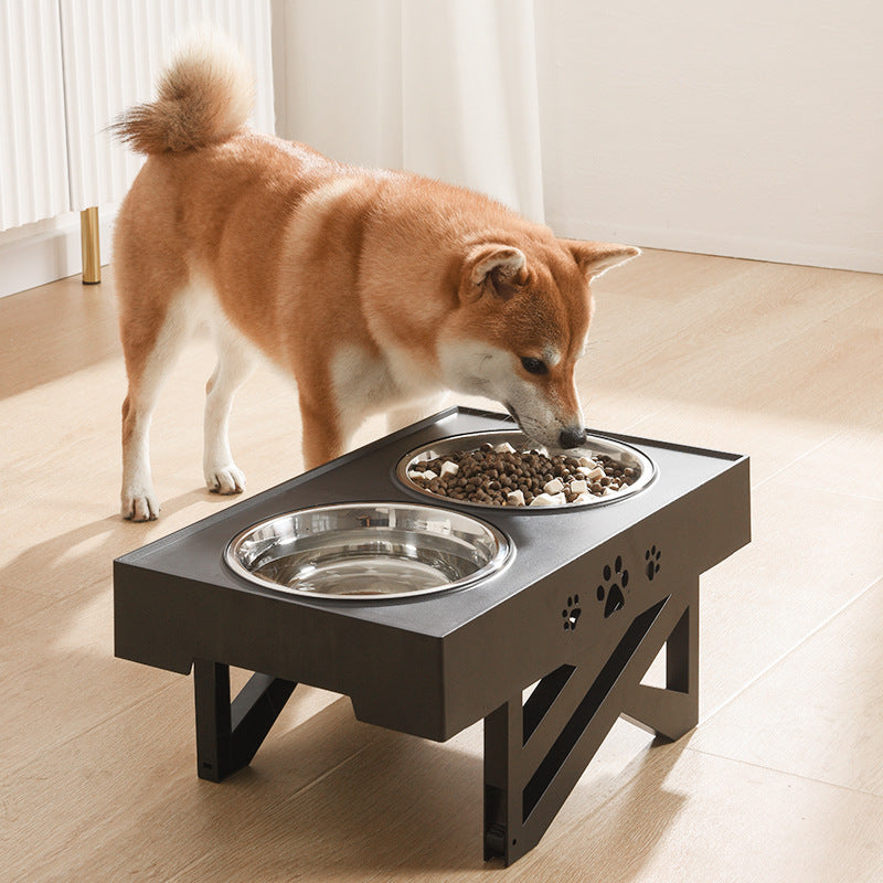 Adjustable Dog Bowls Stand Raised with Stainless Steel
