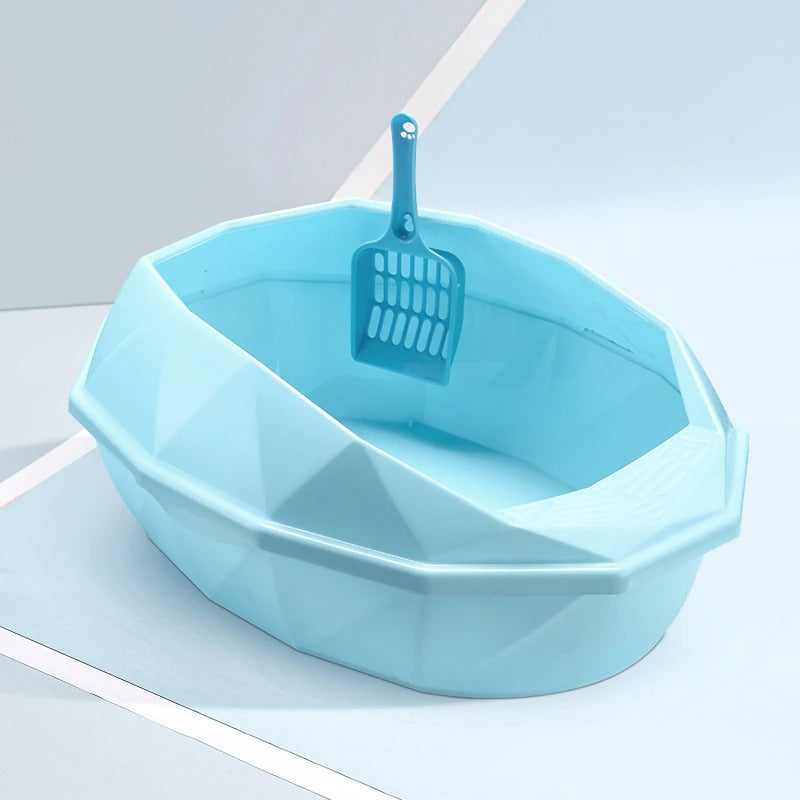 Cat Litter Box Toilet With Scoop - Blue