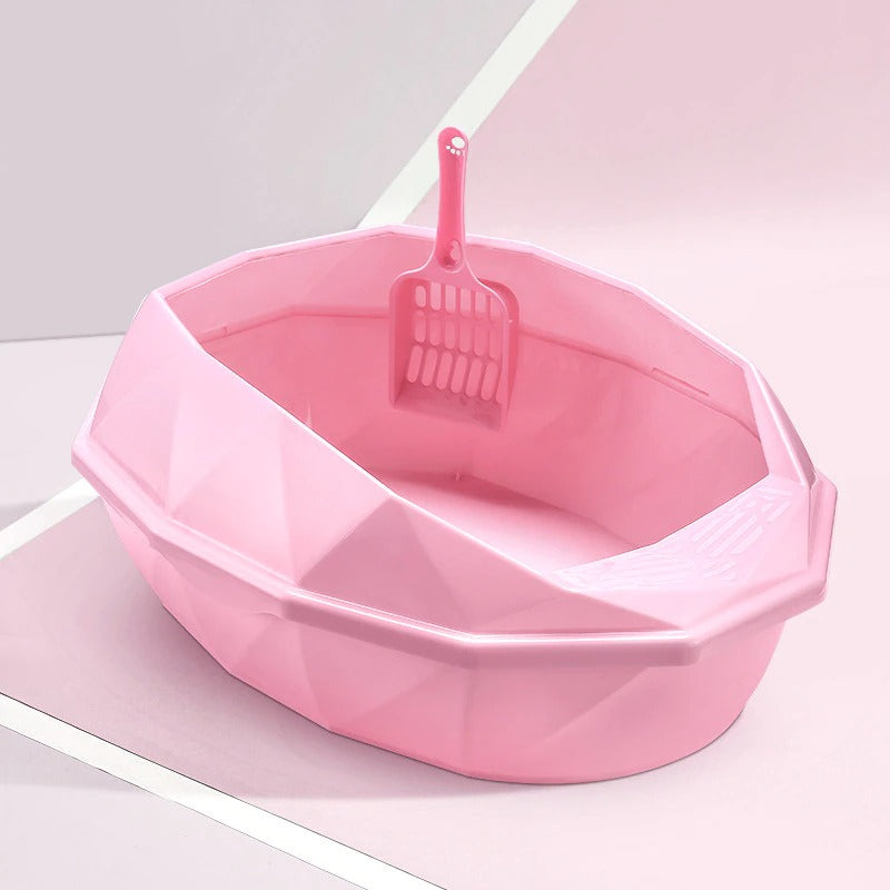 Cat Litter Box Toilet With Scoop - Pink