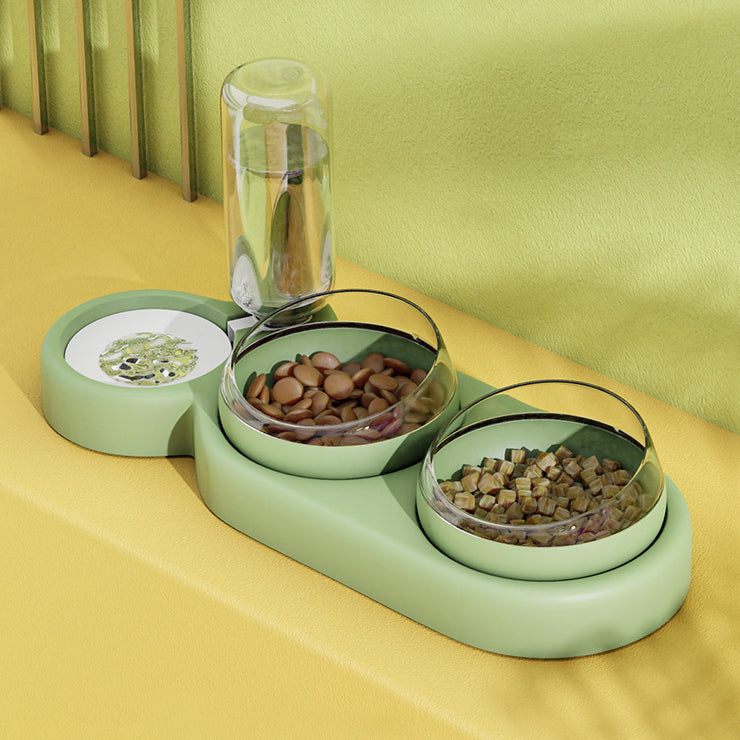 Dog Cat Food Bowl With Water Fountain